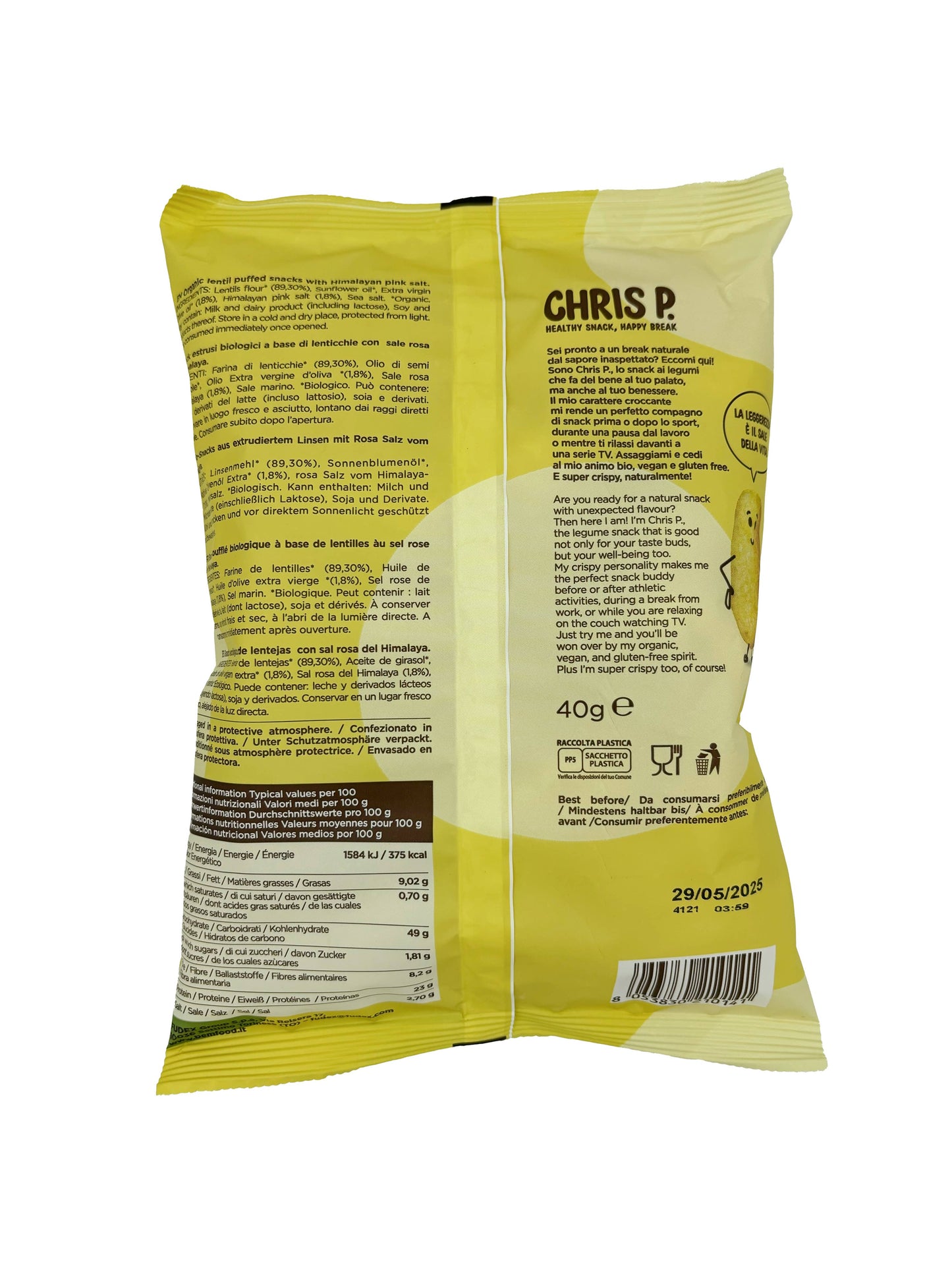 Chris.P EVO lentil snack/Himalaya Salt Bio BEM 40g