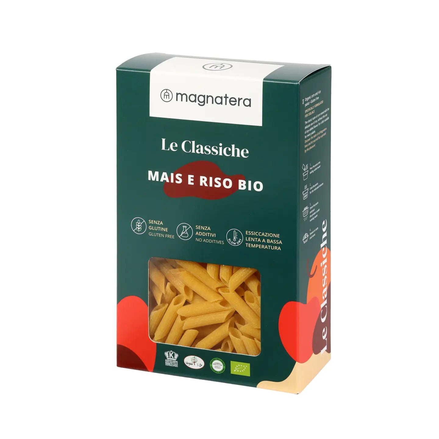 GLUTEN-FREE PASTA PENNE CORN ORGANIC RICE made in Italy