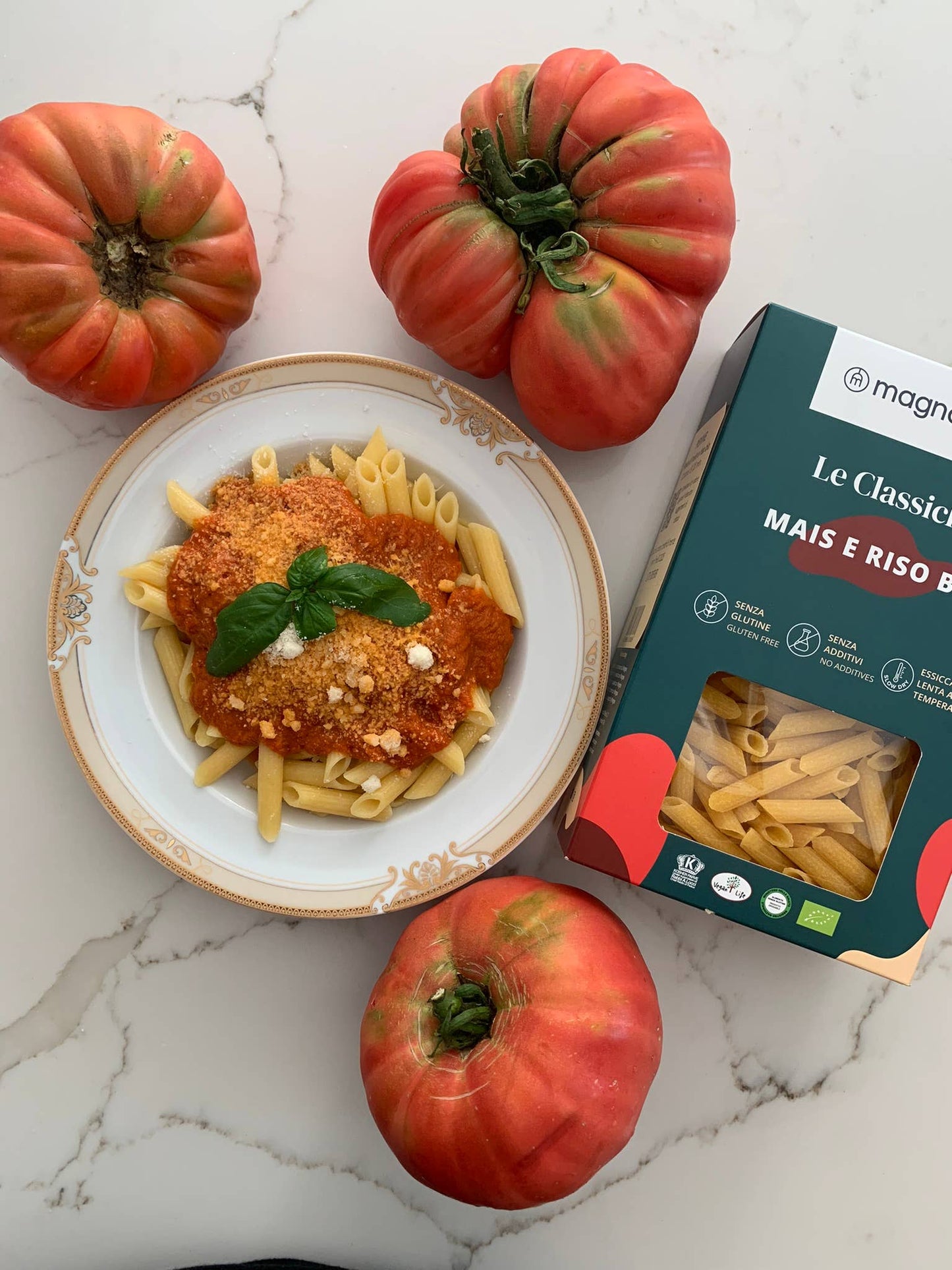 GLUTEN-FREE PASTA PENNE CORN ORGANIC RICE made in Italy