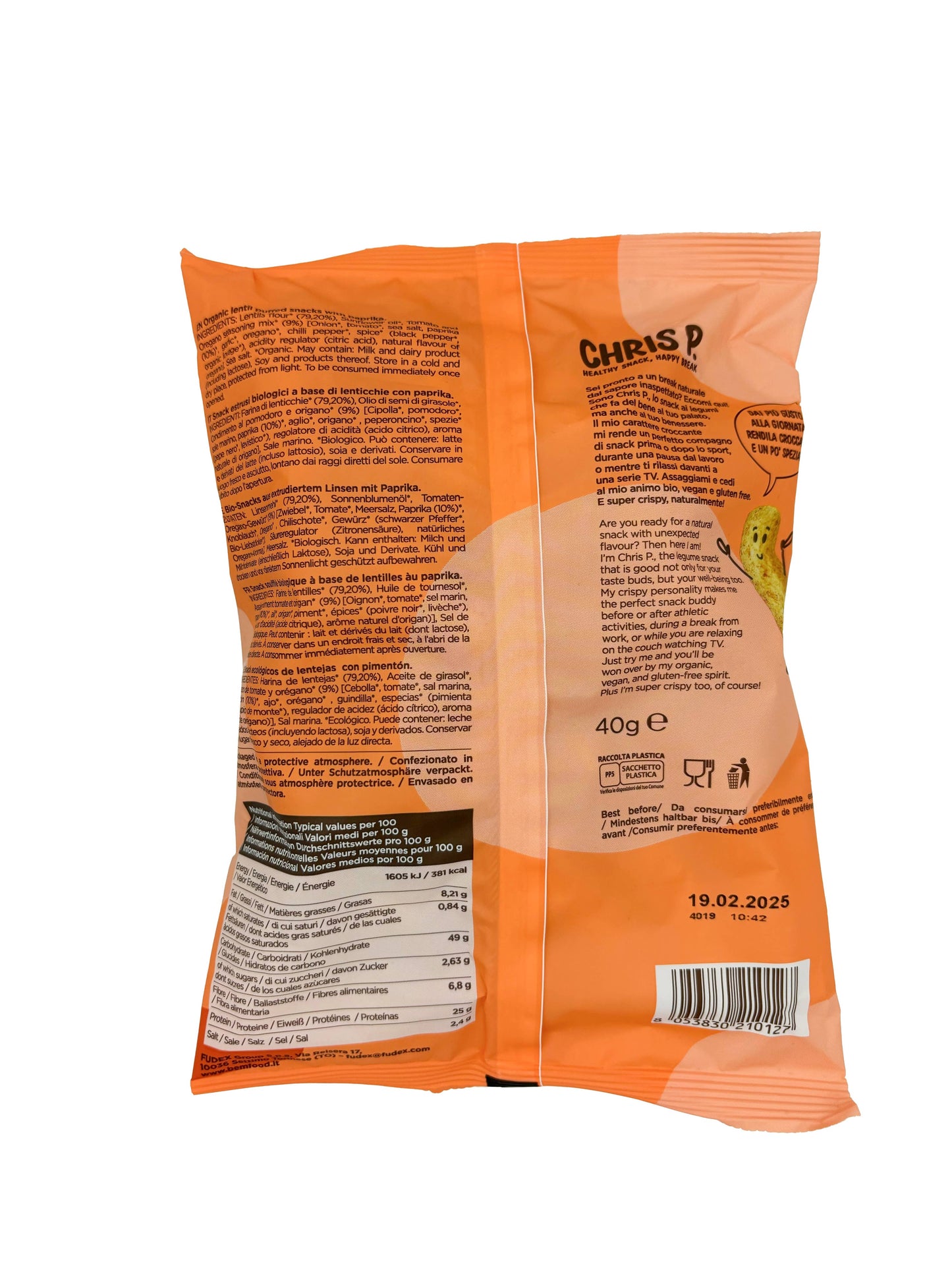 Chris.P Organic Paprika Lentils BEM 40g